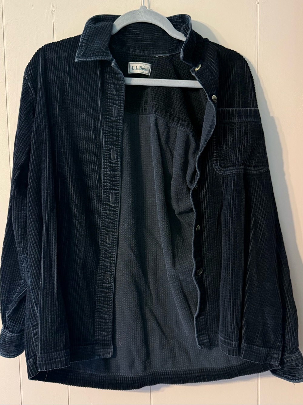 Vintage L.L.Bean Black Corduroy Overshirt Jacket Chore Coat Men’s Small S